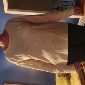 Woman's light beige long sleeve shirt, small pocket on left front, new with tags